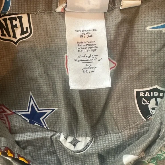 Pottery Barn NFL Pajama Set - Gray with Team Logos - Picture 5 of 5